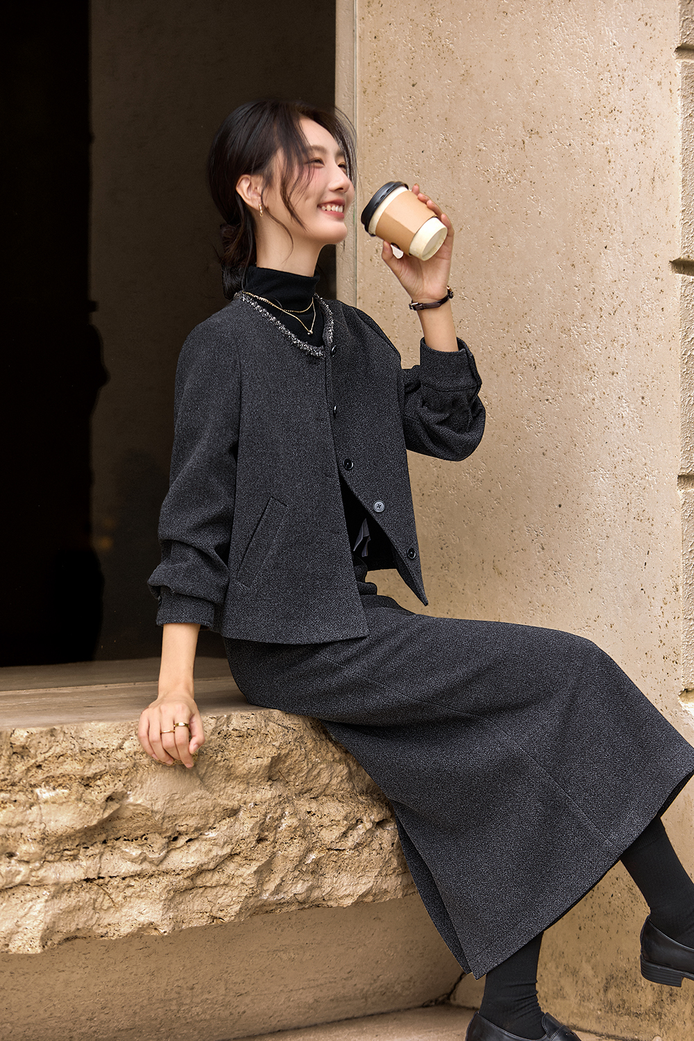 Brown Elegant Suit Set