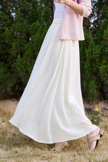 Texture Sense High-waisted A-line Skirt