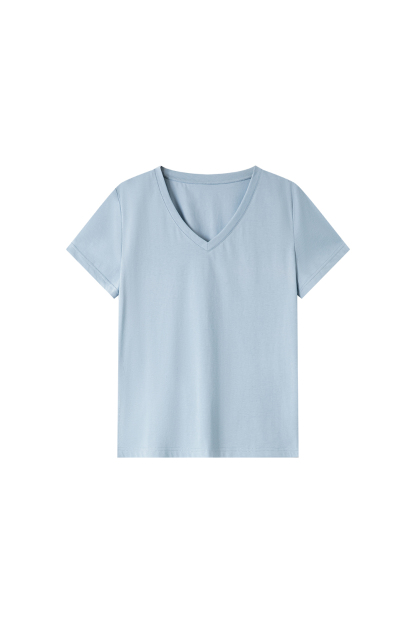 Dopamine Solid Color Casual Versatile V-Neck Loose Top-VIMLYSTORE