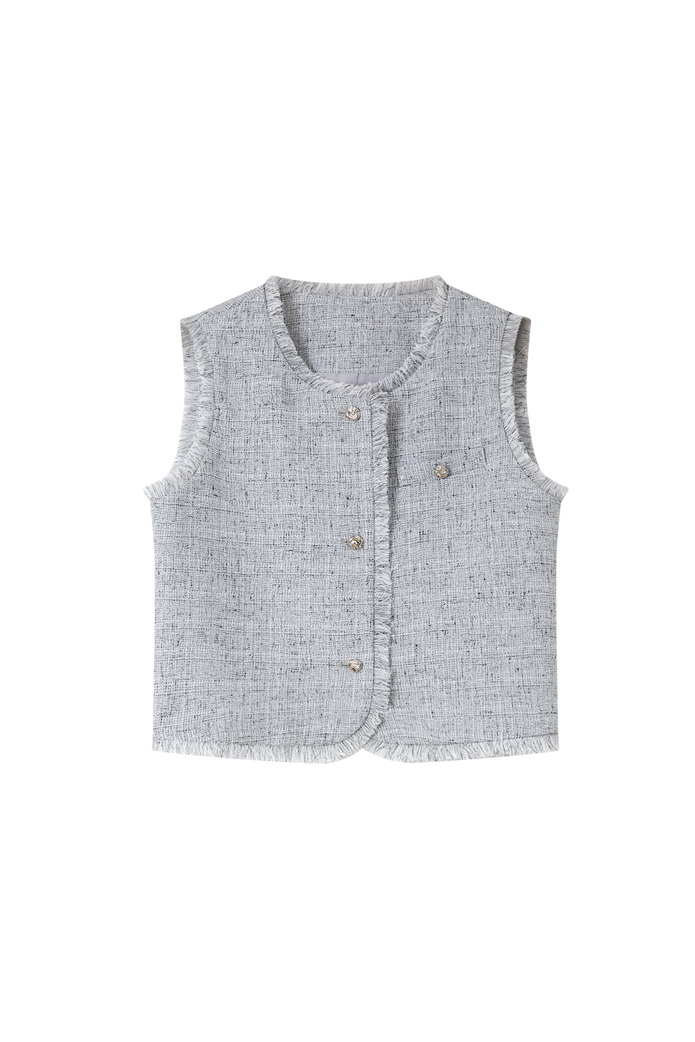 Tweed Vest & Skirt Twin Set in Heather Gray-VIMLYSTORE
