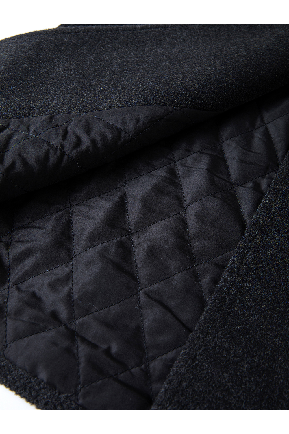 Grey Plaid Patchwork Woolen Coat