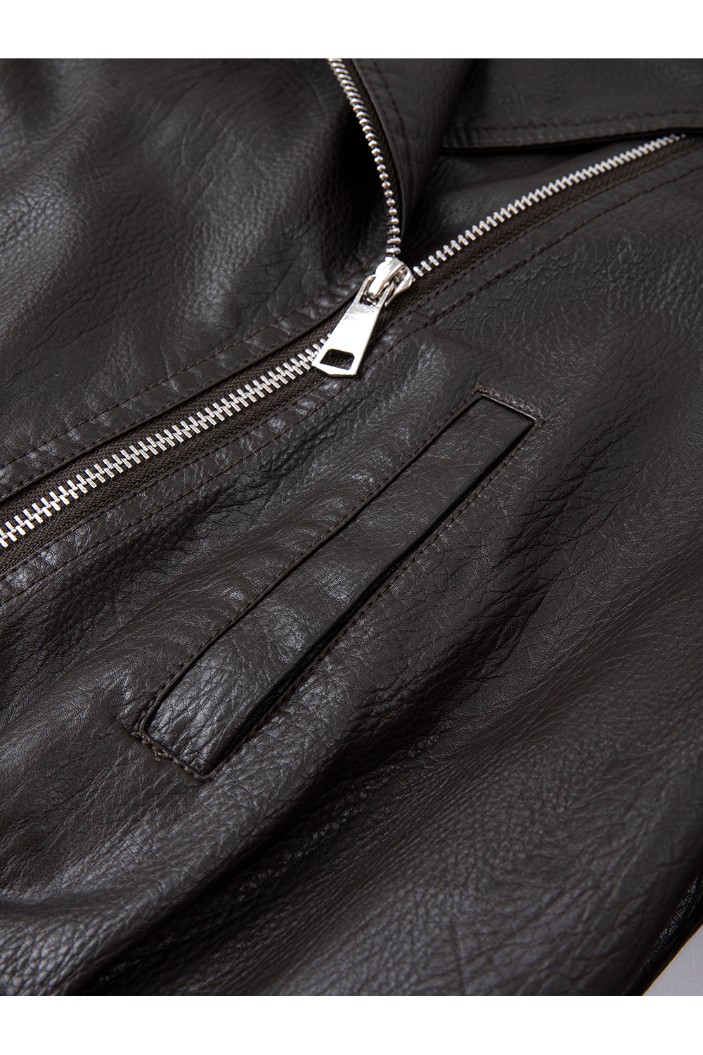 Biker Style Lapel Leather Jacket