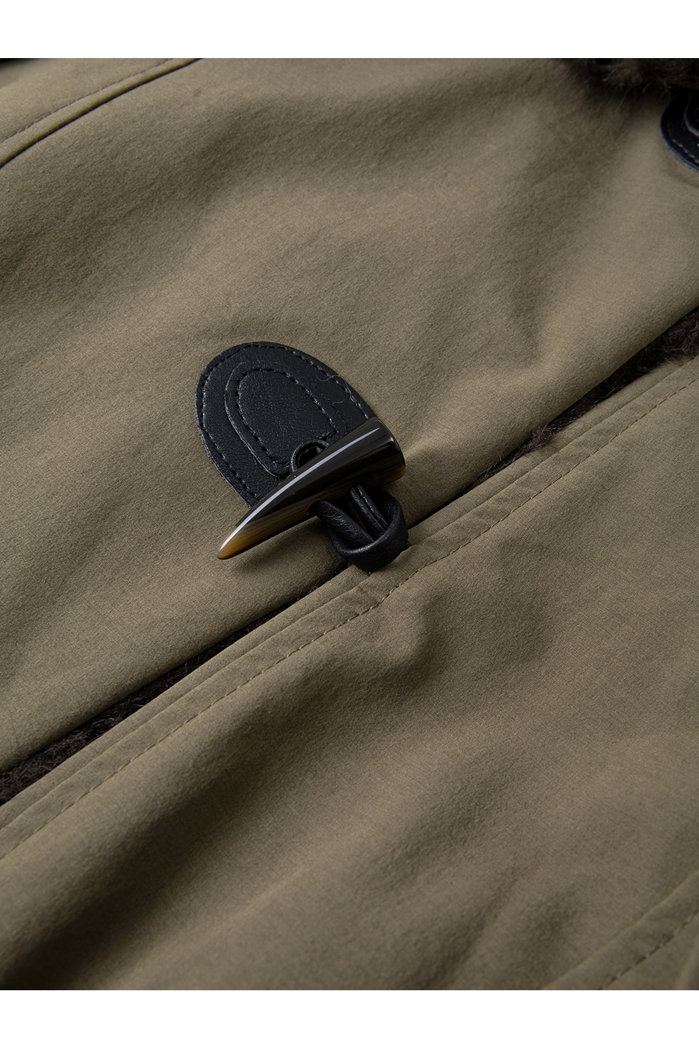 Fleece Lapel Toggle Button Coat