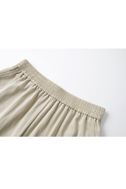 Retro Square-Neck Pleated Top with Wide-Leg Pants Set