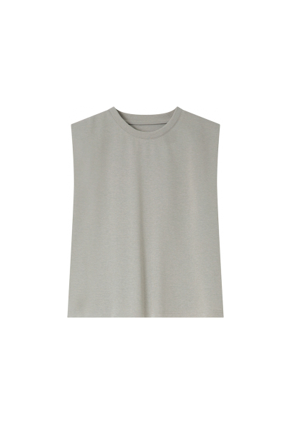 Simple Commute Sleeveless Round Neck Top with Skirt Set