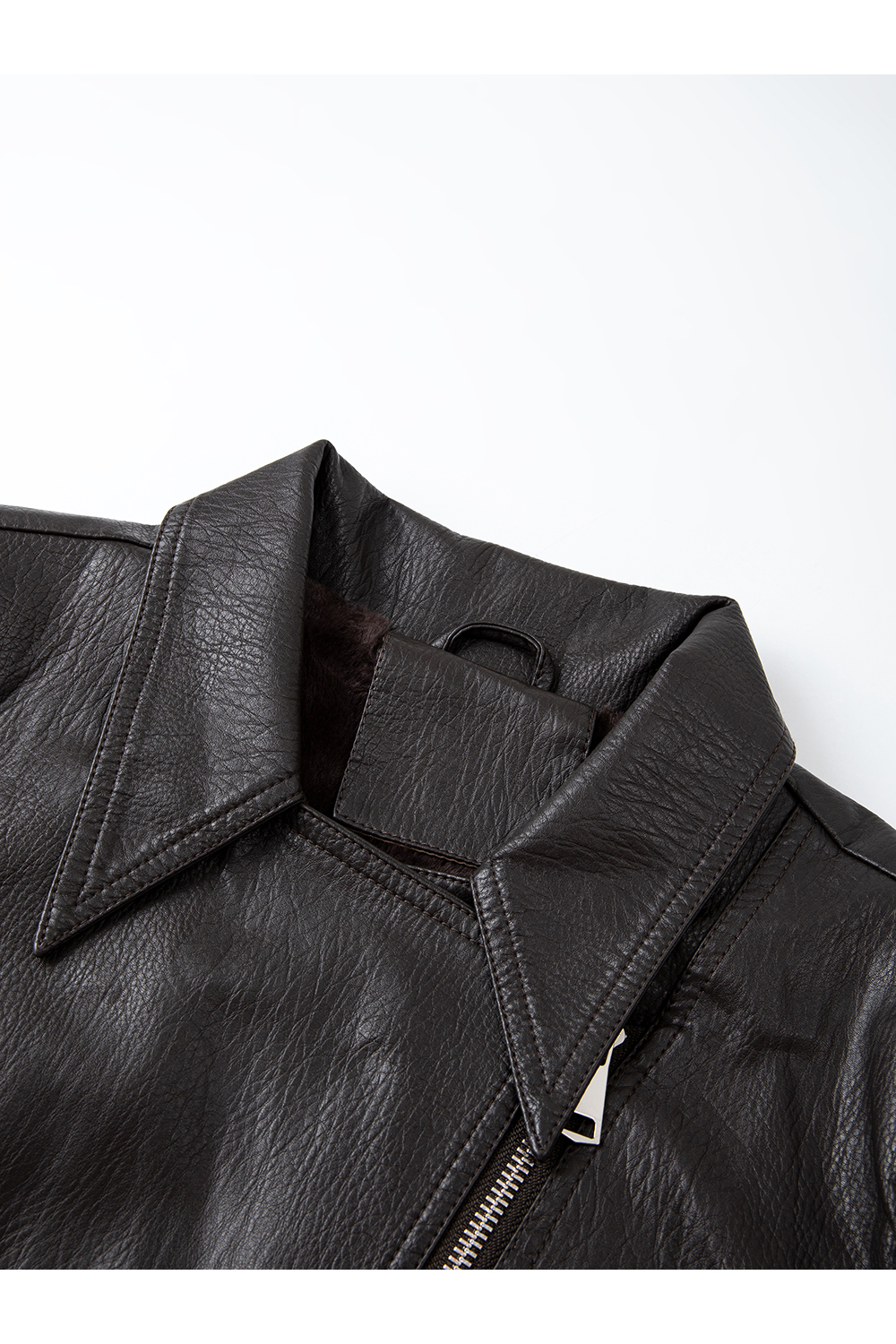 Biker Style Lapel Leather Jacket