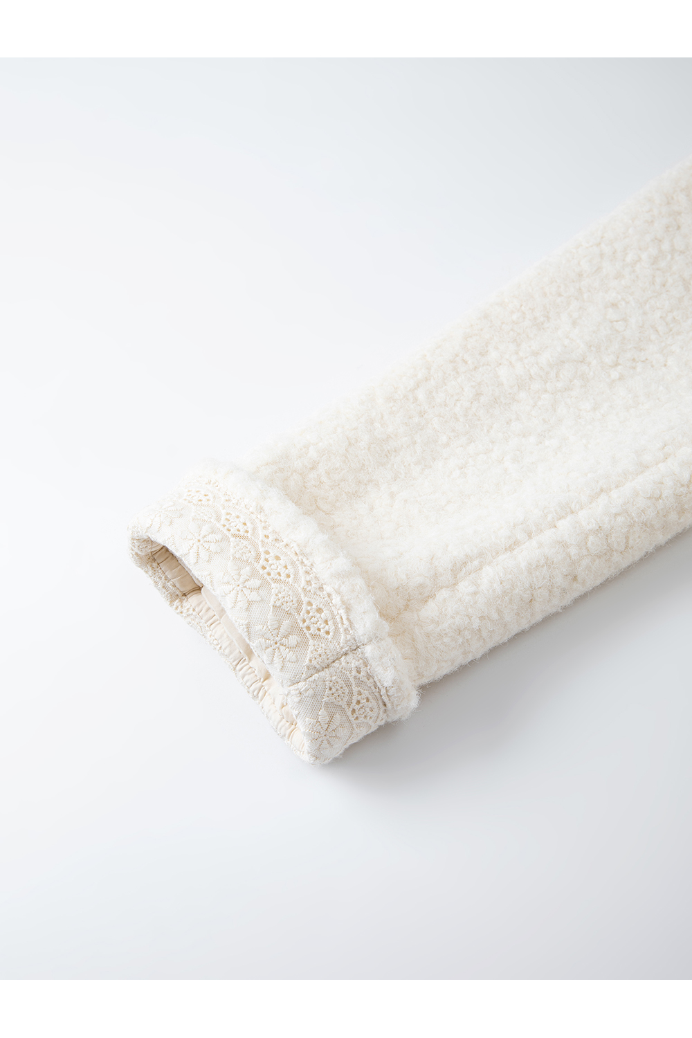 White Stand Collar Padded Coat