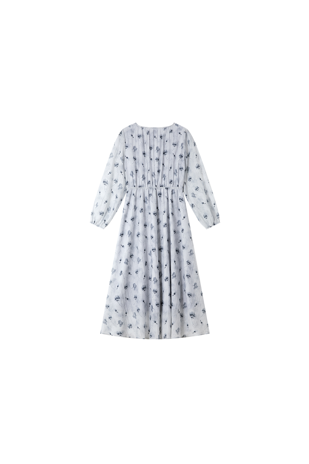 Lyocell Print Waist-Defining Slimming Long Sleeve Dress-VIMLYSTORE