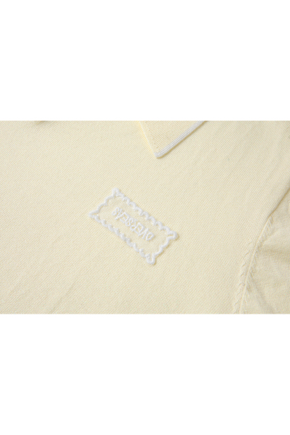 Lace-Trimmed Short-Sleeve Knit Top for Casual Chic-VIMLYSTORE