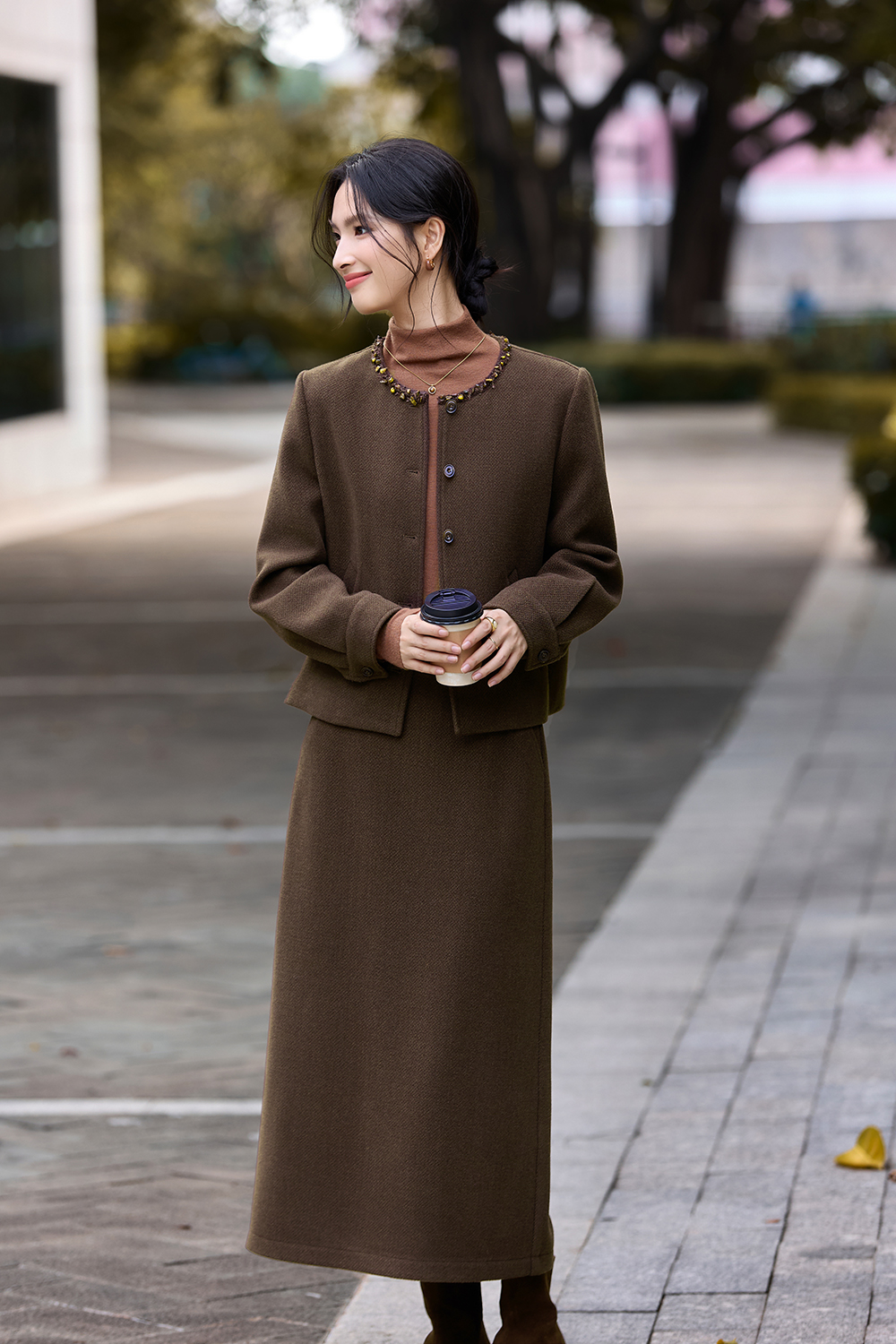 Brown Elegant Suit Set