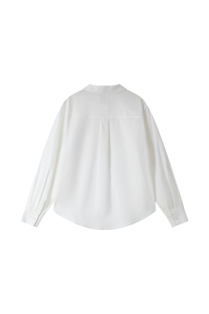 Deer-Embroidered Oversized Shirt for Stylish Commuting-VIMLYSTORE