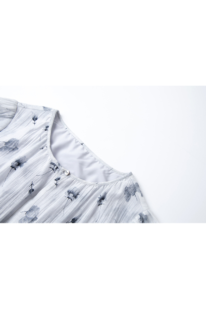 Lyocell Print Waist-Defining Slimming Long Sleeve Dress-VIMLYSTORE