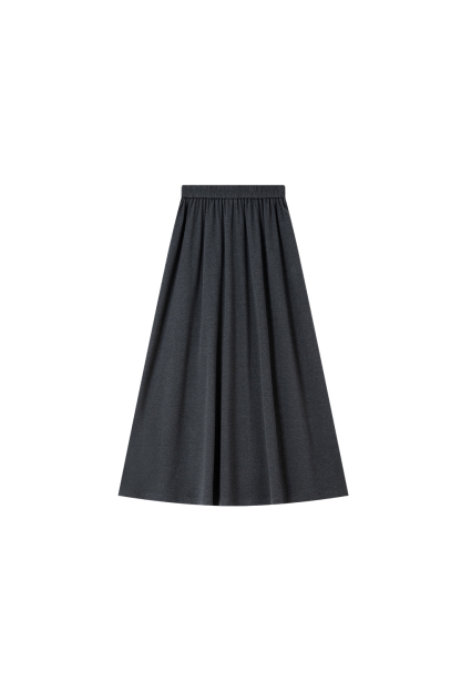 Charcoal Knit Top & A-Line Skirt Coordinated Set-VIMLYSTORE