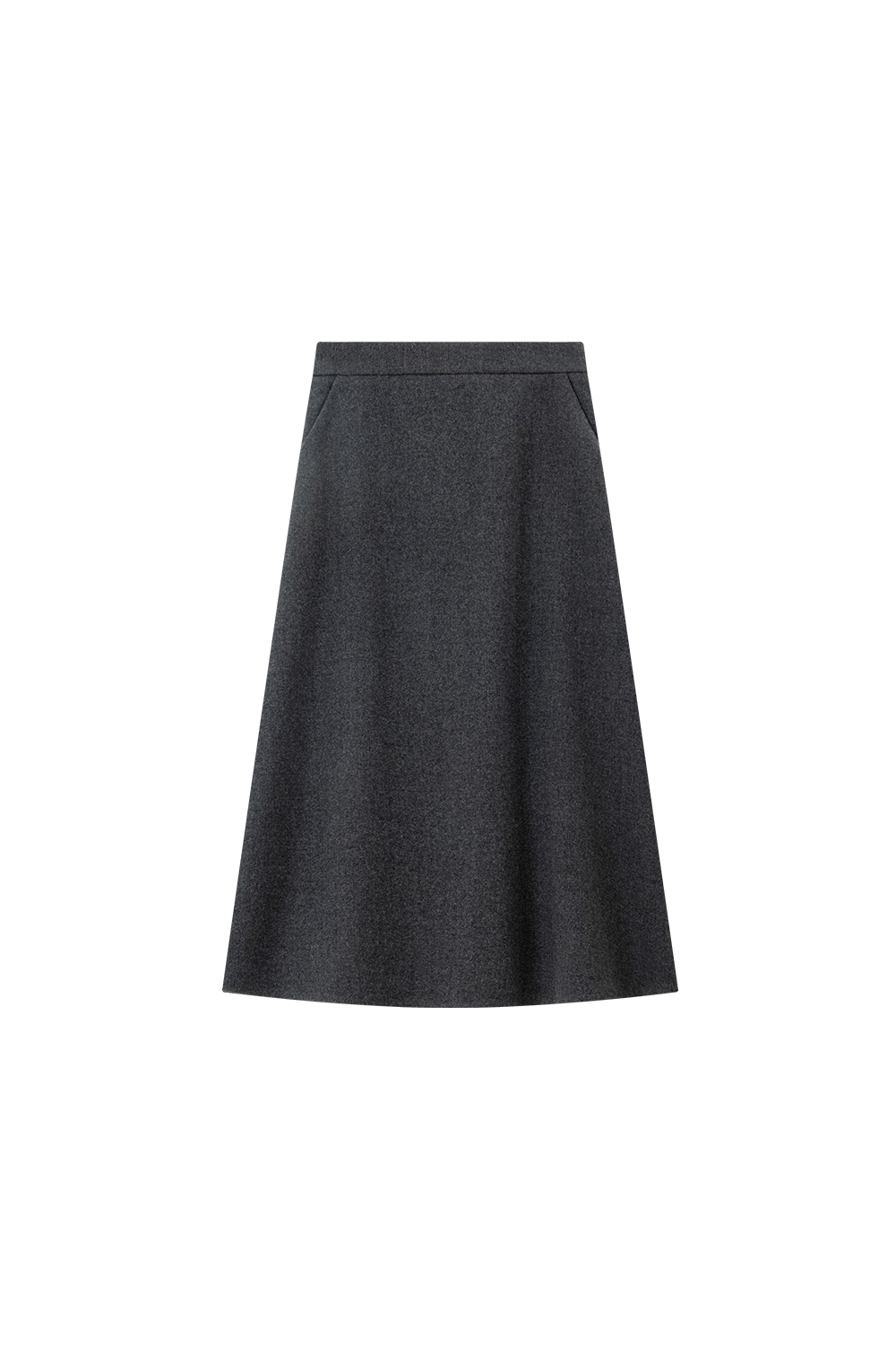 Elegant Light Wool Midi Skirt