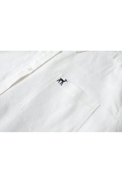 Deer-Embroidered Oversized Shirt for Stylish Commuting-VIMLYSTORE