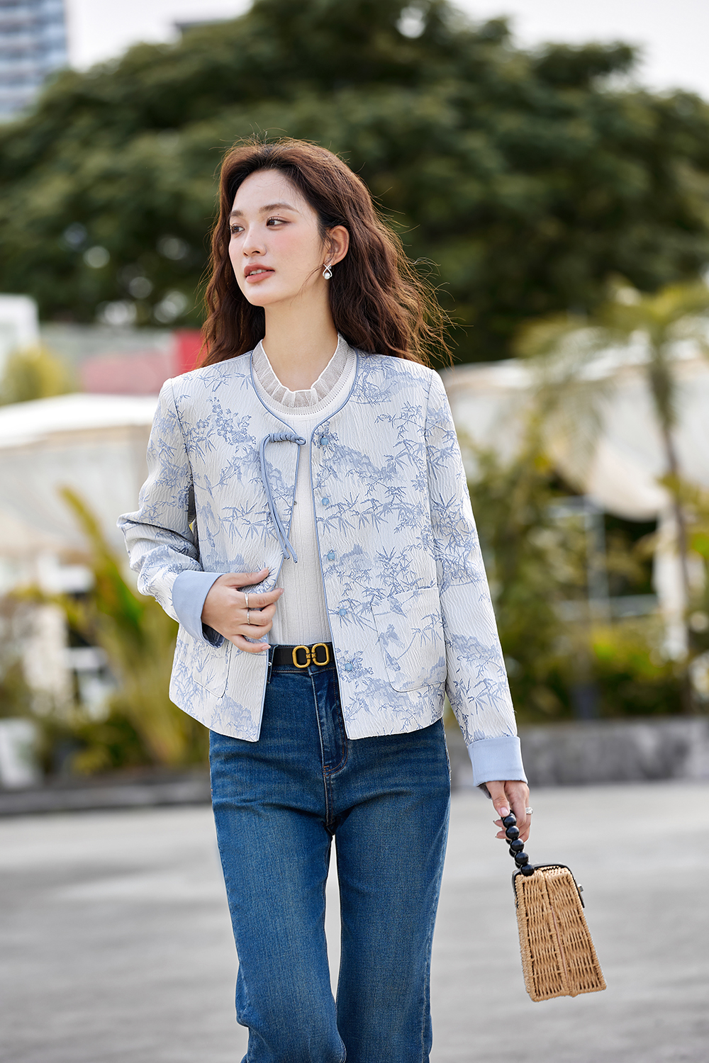 New Chinese Style Landscape Short Long Sleeve Jacket-VIMLYSTORE