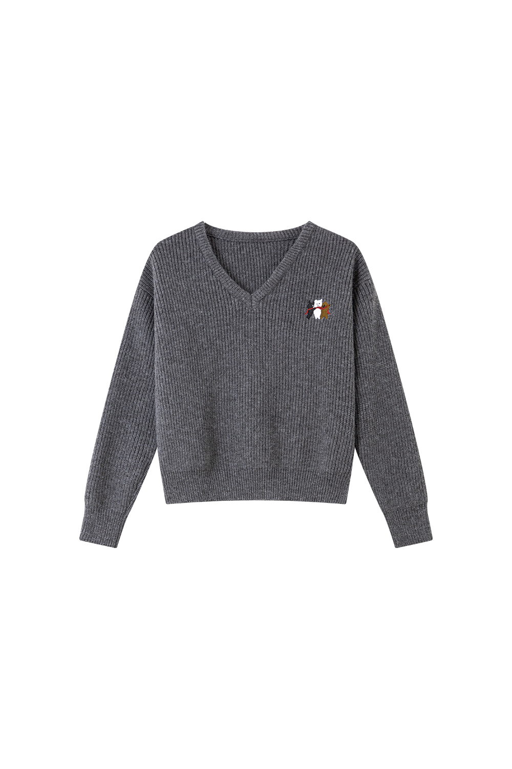 Oversized Wool-Blend Sweater with Animal Motif-VIMLYSTORE