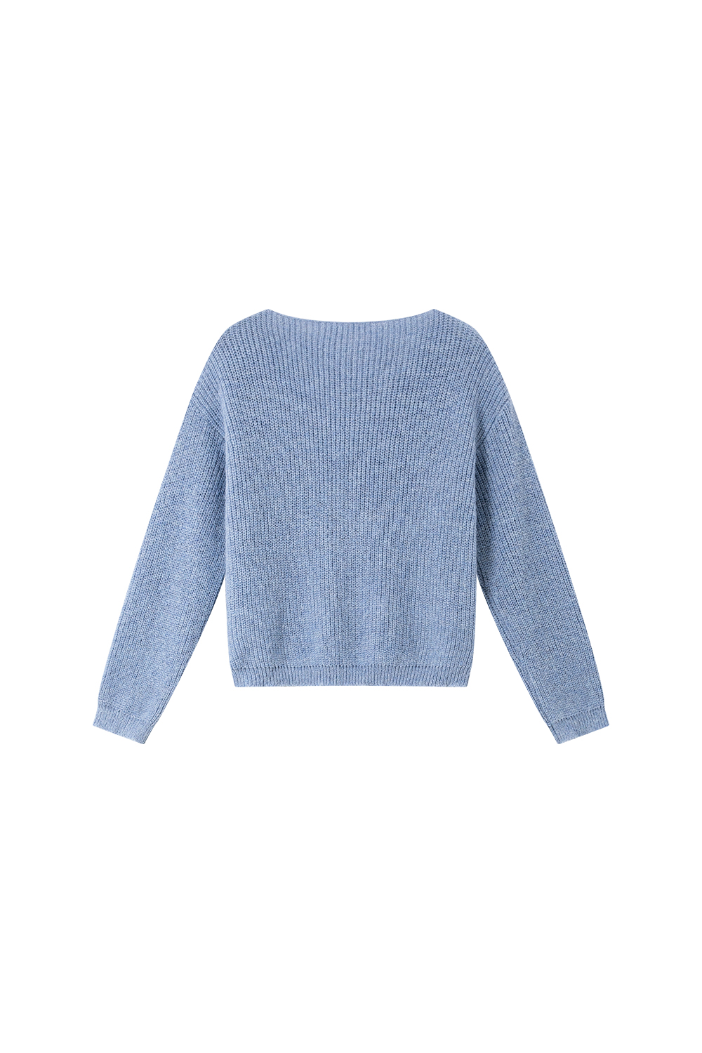 Letter Embroidered Round Neck Knit Sweater Loose Sweater-VIMLYSTORE