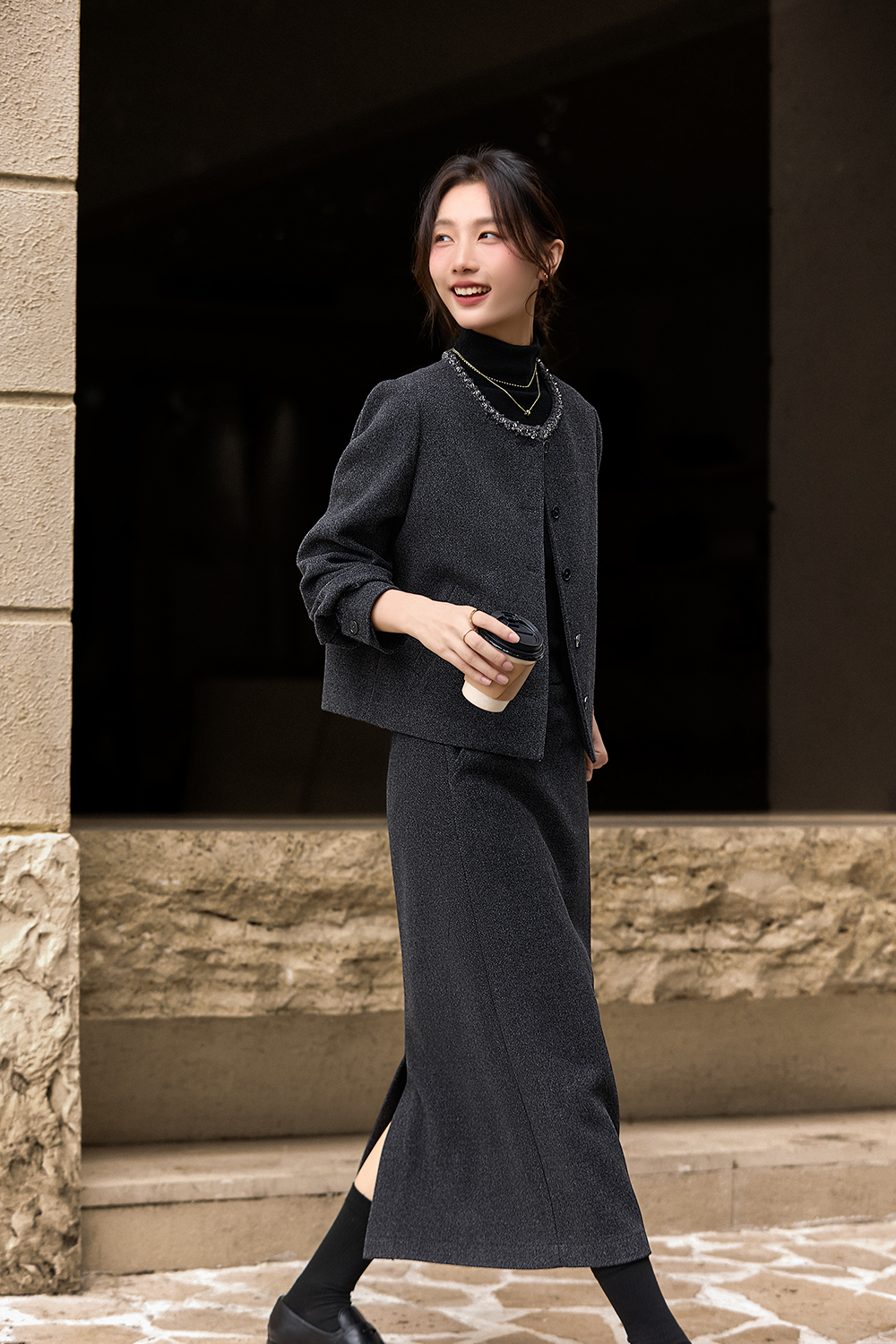 Brown Elegant Suit Set