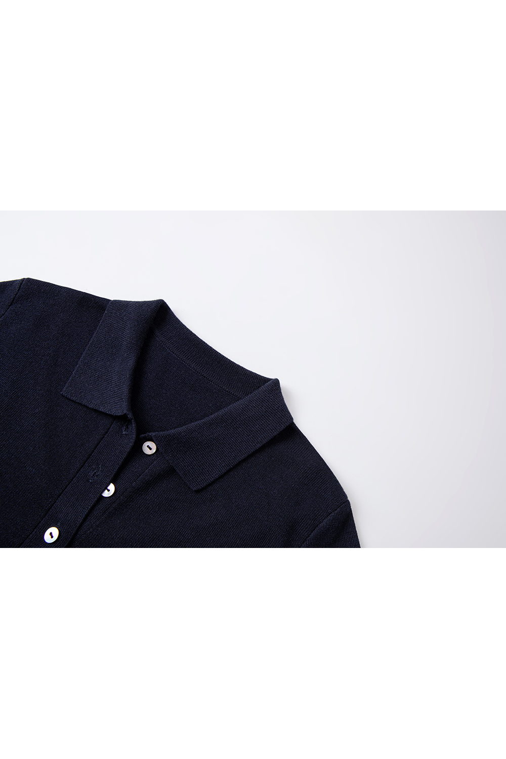 Faux Layered Polo-Neck Relaxed Knit-VIMLYSTORE