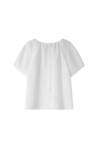 Minimalist Commute Textured Shirt with Round Neck