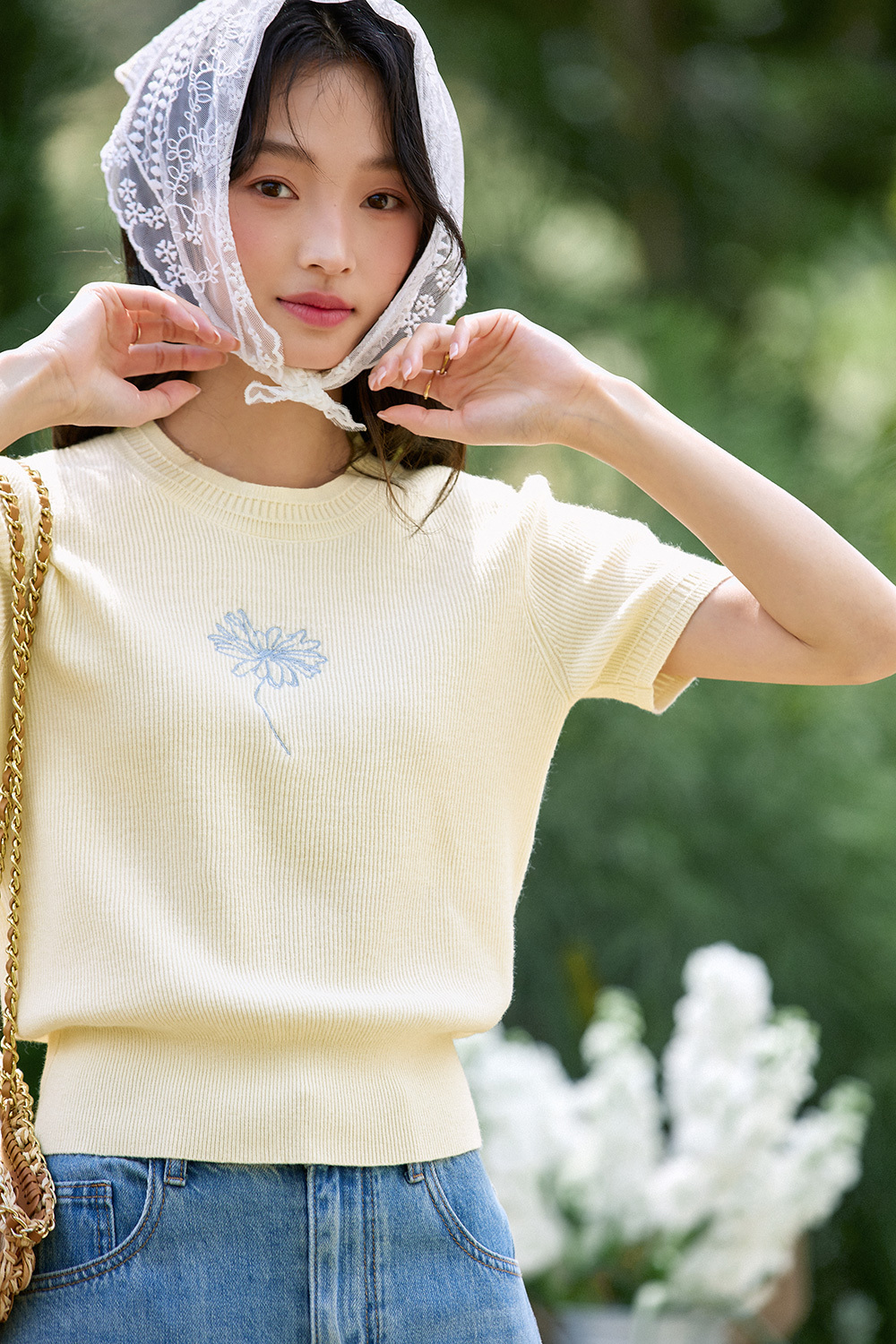 Flower Embroidered Loose Sweater