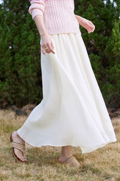 Texture Sense High-waisted A-line Skirt
