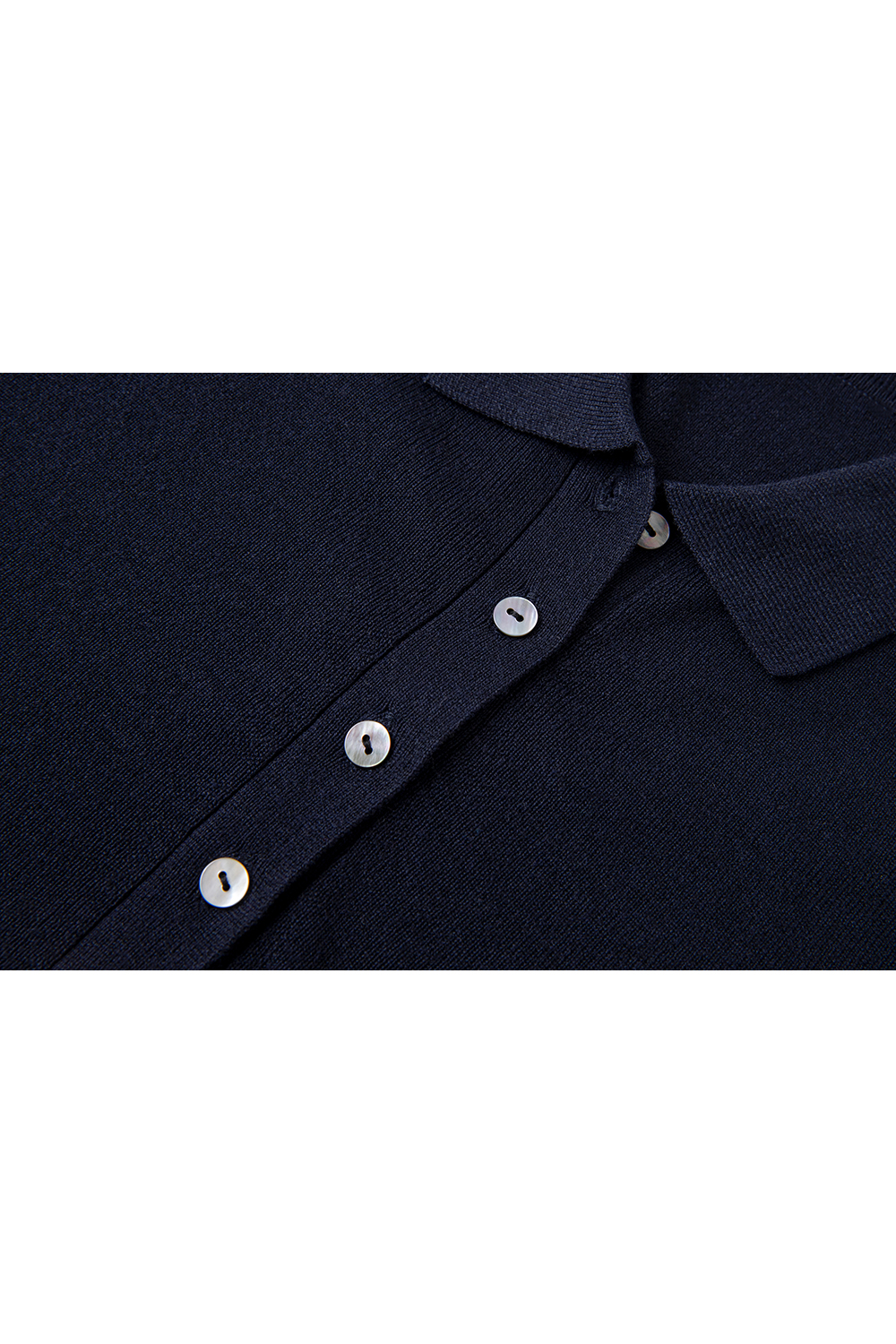 Faux Layered Polo-Neck Relaxed Knit-VIMLYSTORE