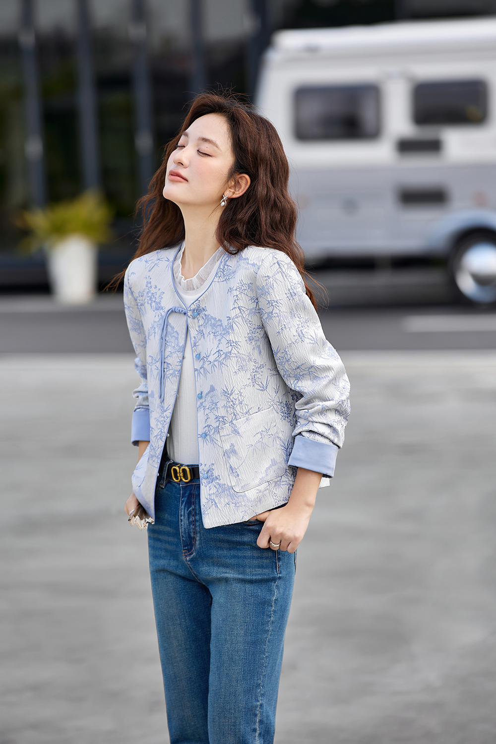 New Chinese Style Landscape Short Long Sleeve Jacket-VIMLYSTORE