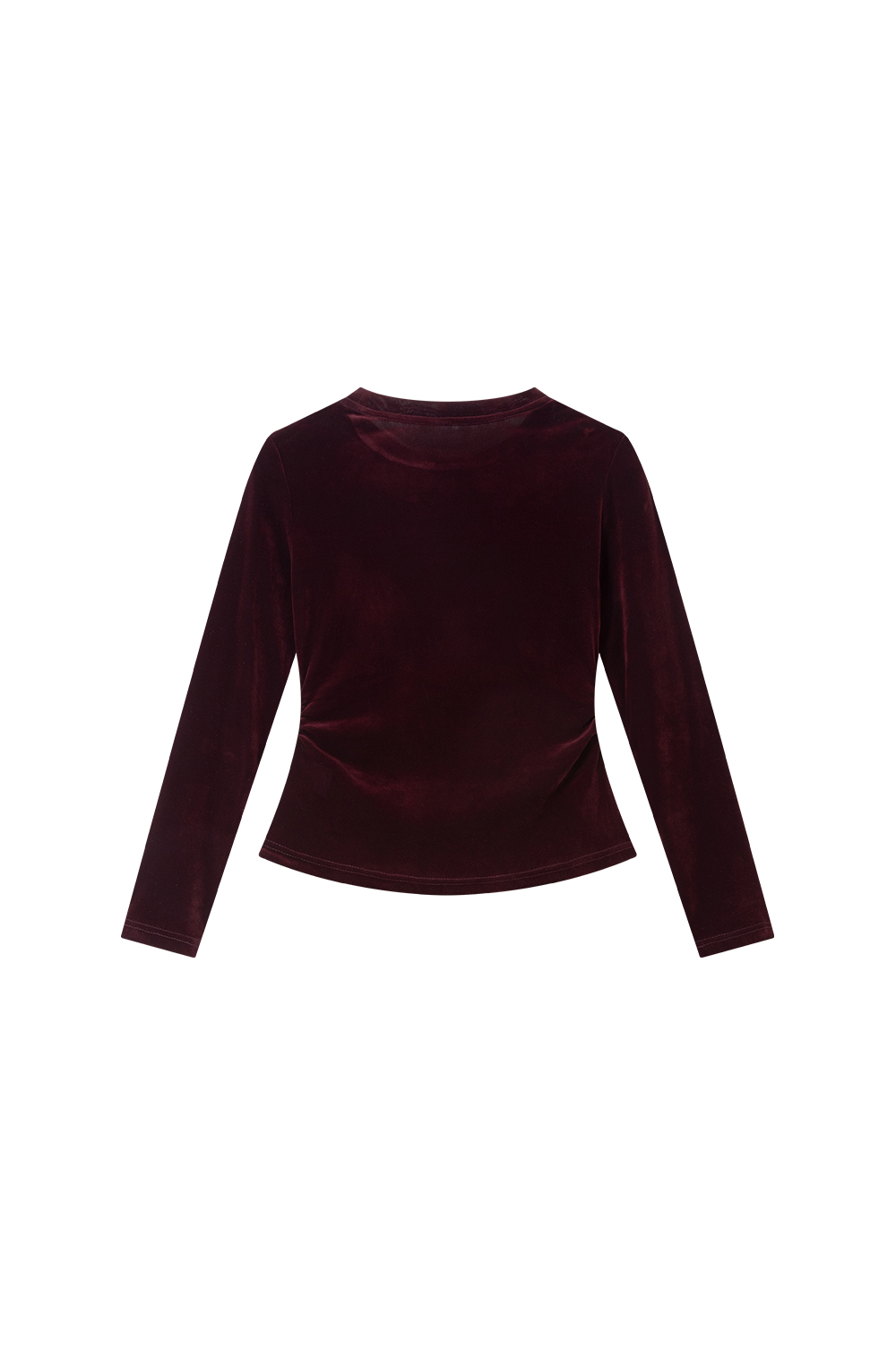 Round Neck Velvet Slim-Fit Slimming Knit T-Shirt-VIMLYSTORE