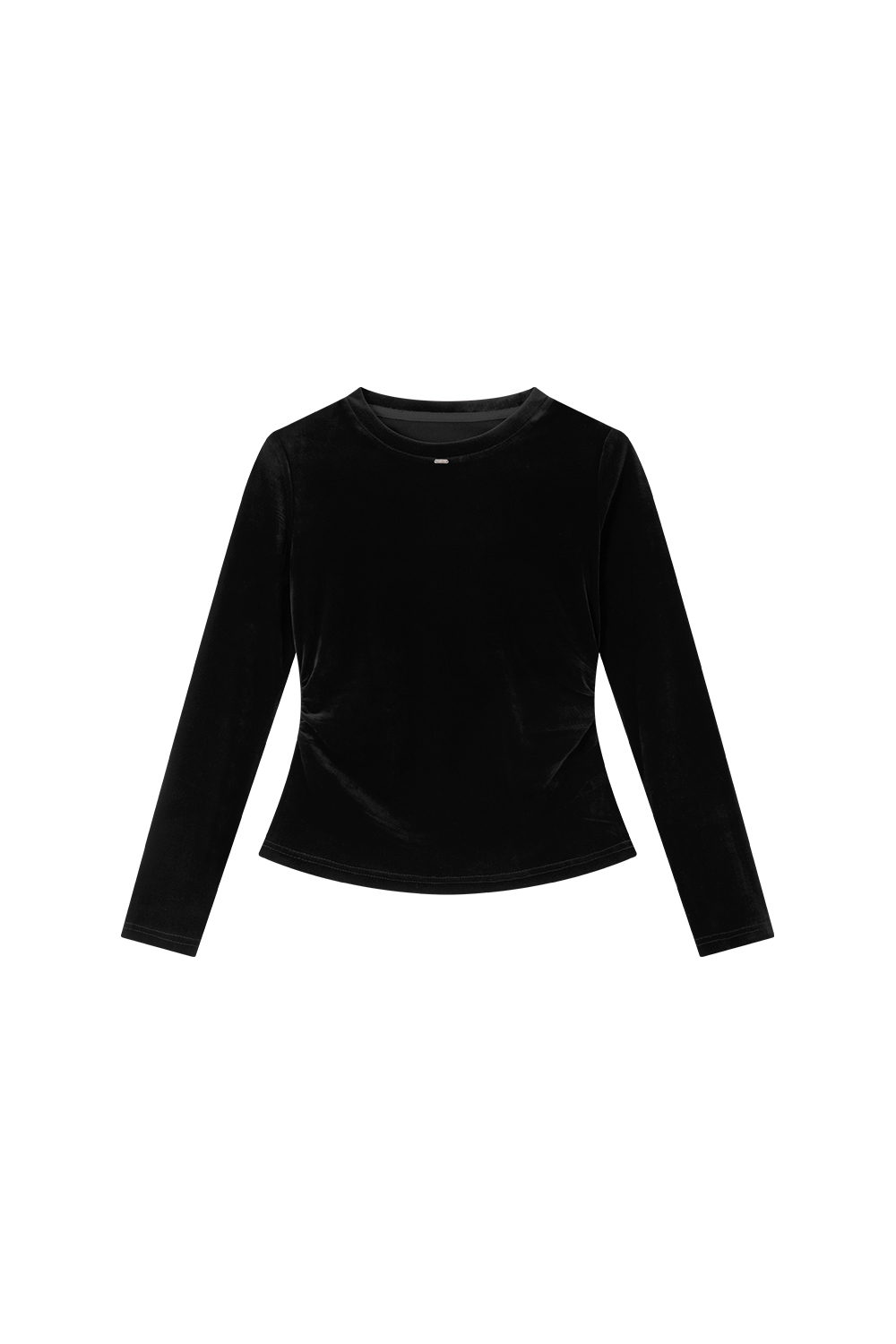 Round Neck Velvet Slim-Fit Slimming Knit T-Shirt-VIMLYSTORE
