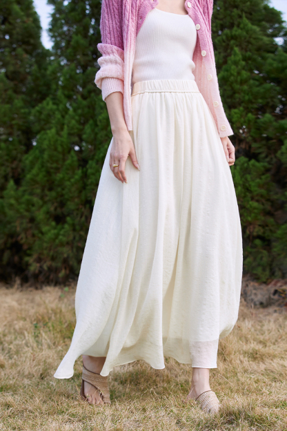 Texture Sense High-waisted A-line Skirt