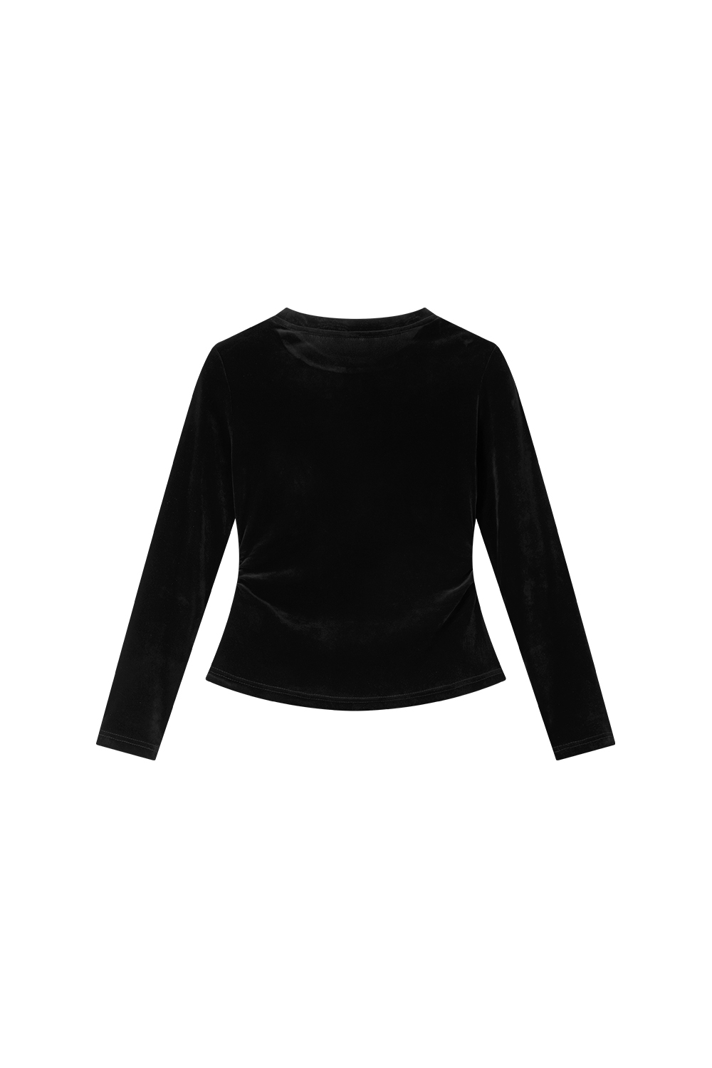 Round Neck Velvet Slim-Fit Slimming Knit T-Shirt-VIMLYSTORE