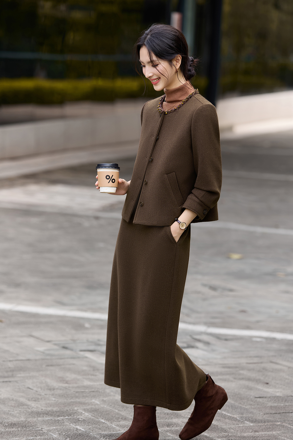 Brown Elegant Suit Set