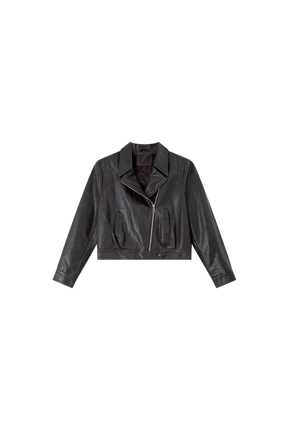 Biker Style Lapel Leather Jacket