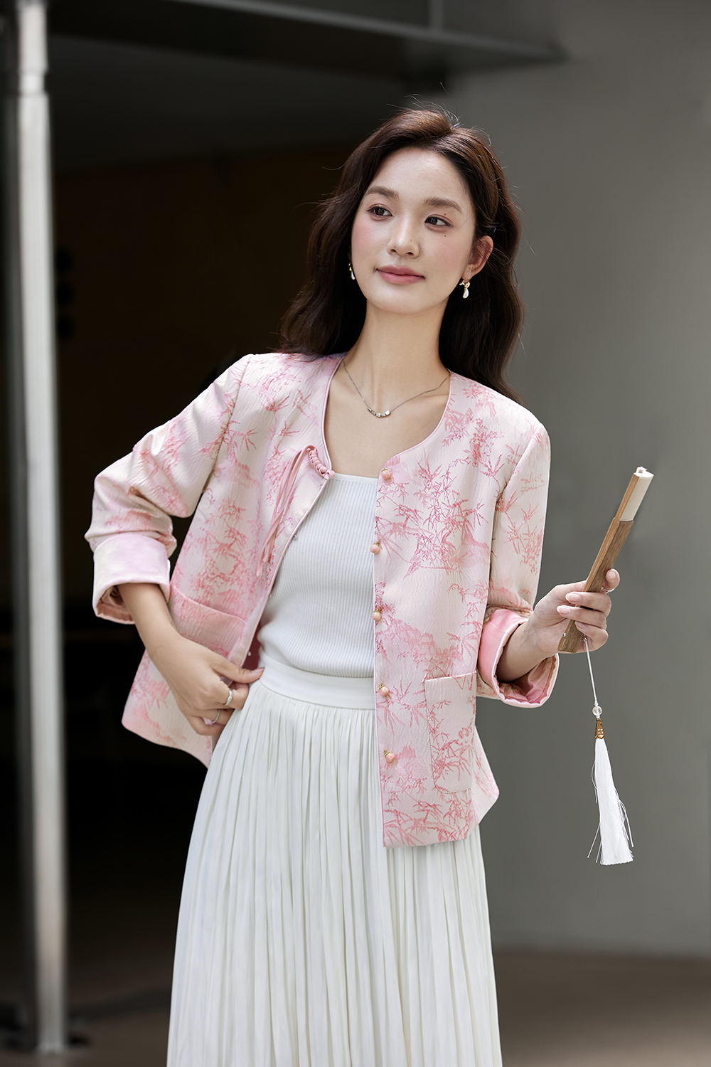 New Chinese Style Landscape Short Long Sleeve Jacket-VIMLYSTORE