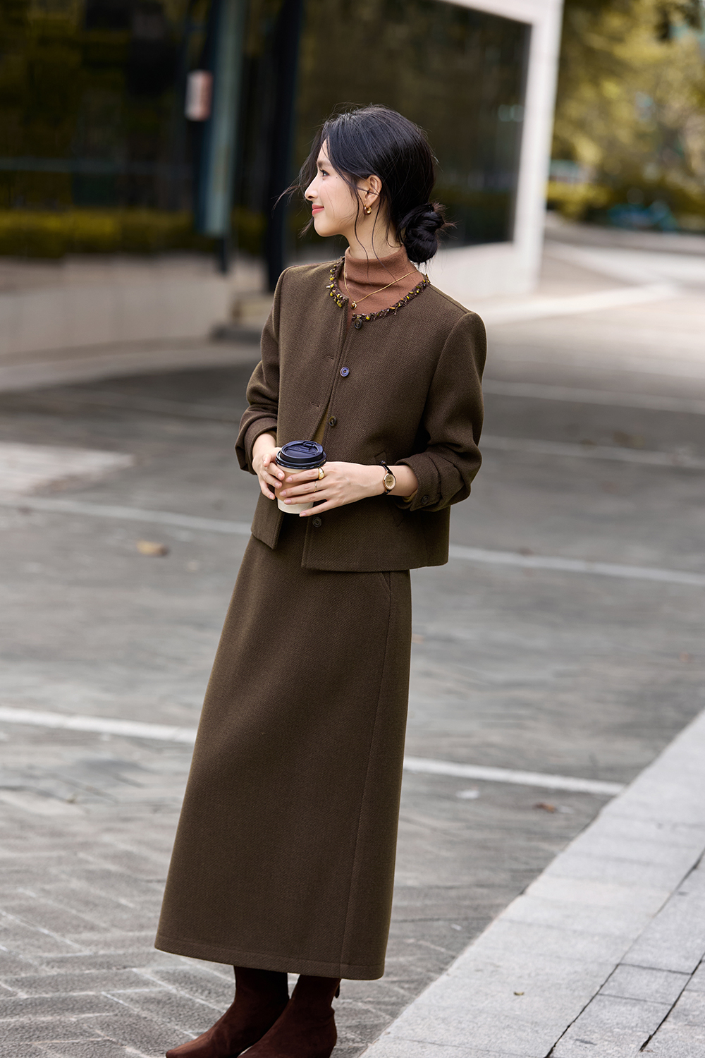 Brown Elegant Suit Set