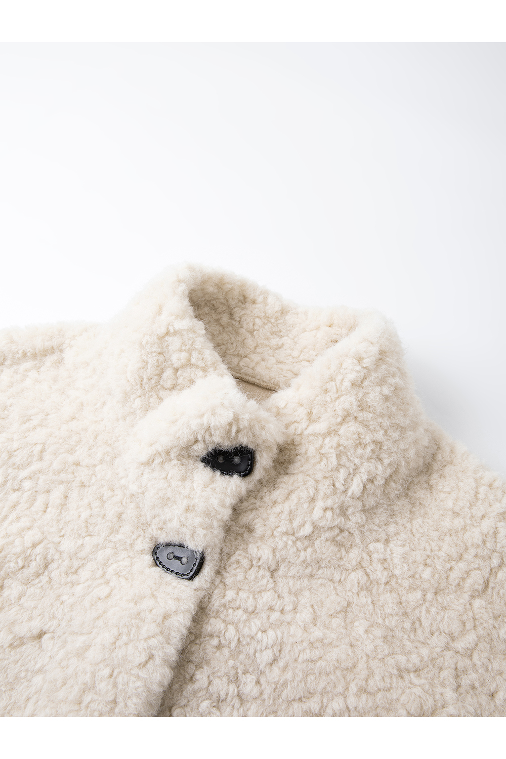 Stand Collar Shearling-Lined Coat