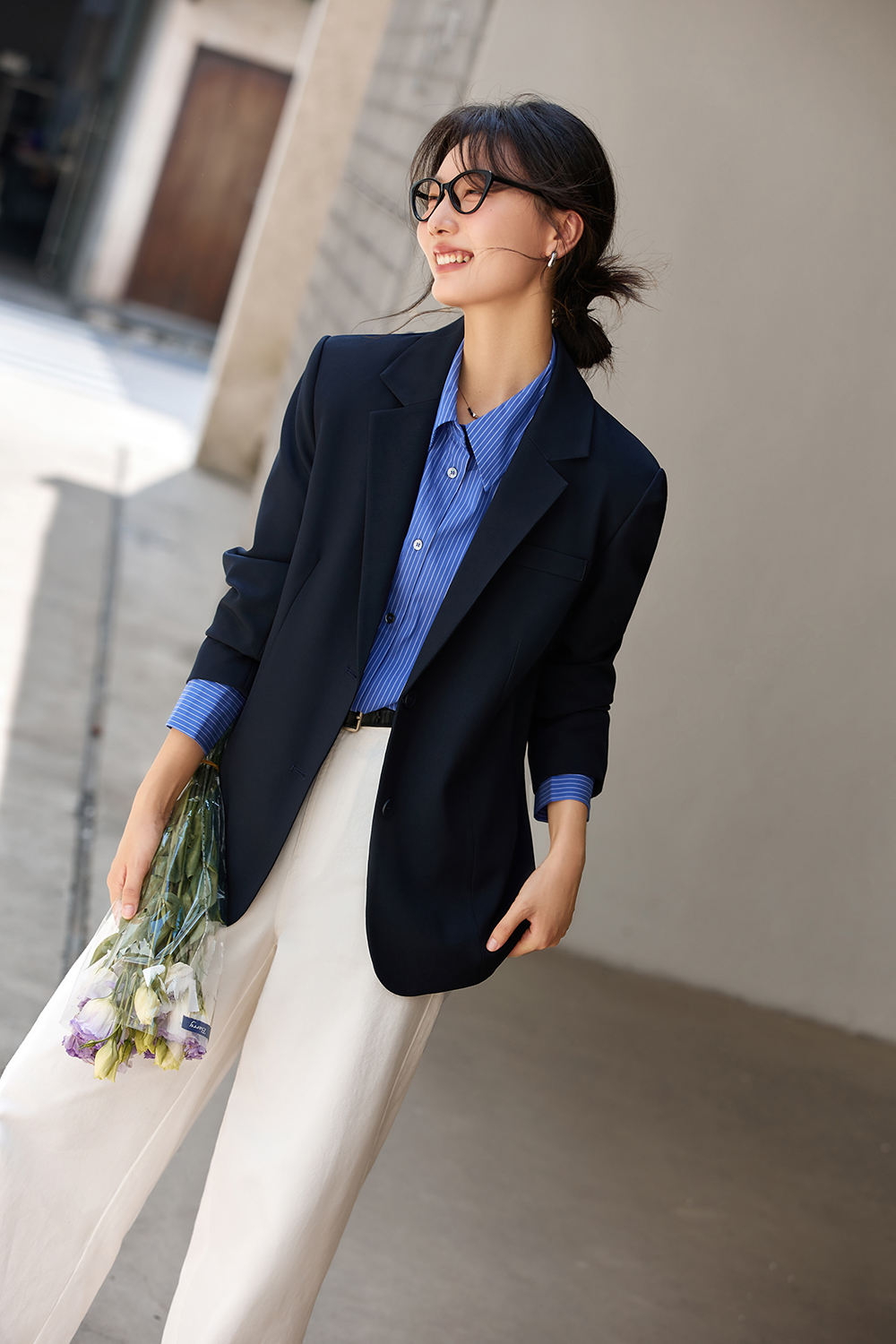 Red commuter suit jacket-VIMLYSTORE