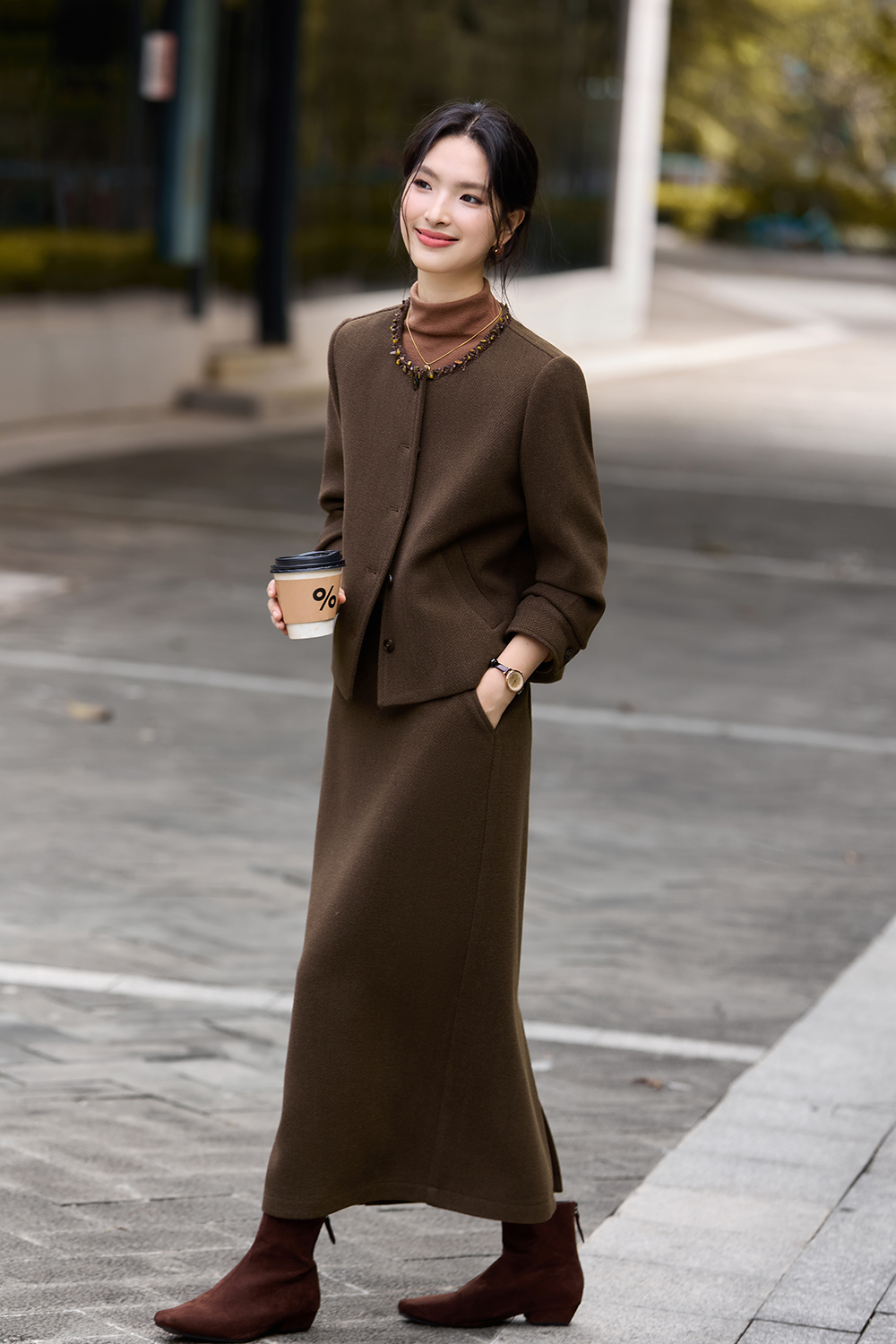 Brown Elegant Suit Set