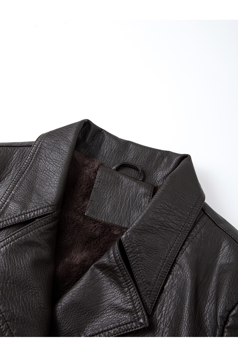 Biker Style Lapel Leather Jacket