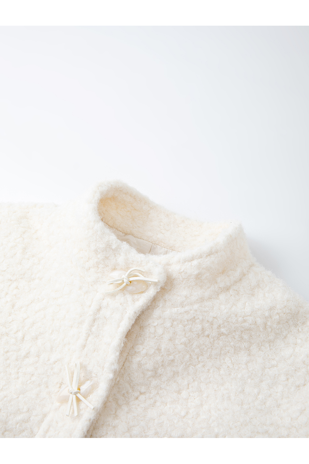 White Stand Collar Padded Coat