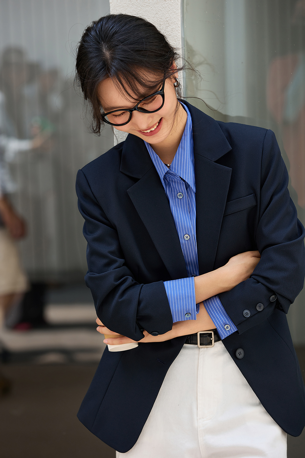 Red commuter suit jacket-VIMLYSTORE