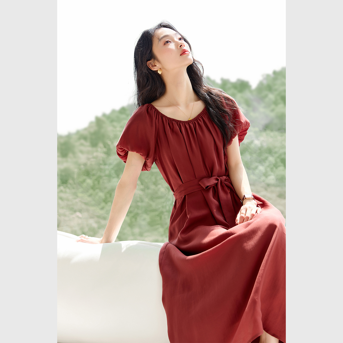 Elegant Puff Sleeve Dress