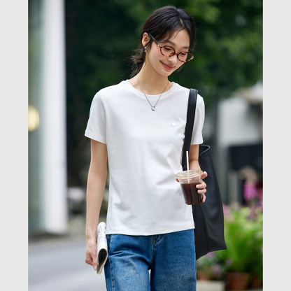 Back Hollow Solid Color T-Shirt