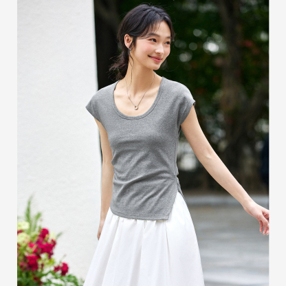 Asymmetric Knitted T-Shirt