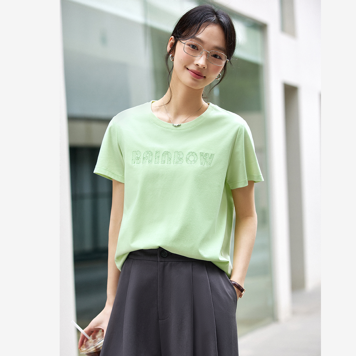 Lace Embroidery Casual T-Shirt