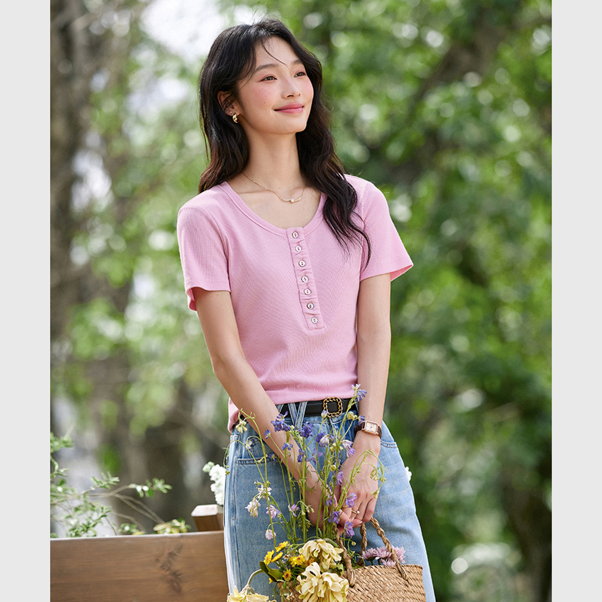 Fashion Casual Straight T-Shirt