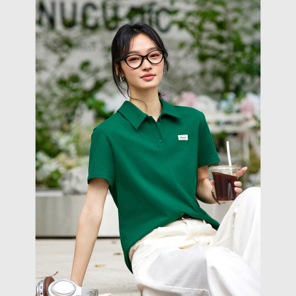 Pure Cotton Short-Sleeved Straight T-Shirt