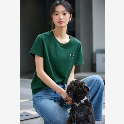 Cotton Pocket Cat T-Shirt